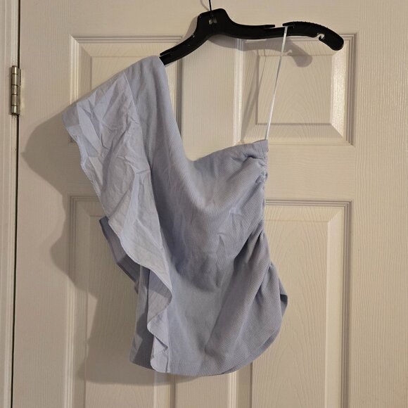 Anthropologie One Shoulder Top with Ruffle Detail EUC - Picture 1 of 5